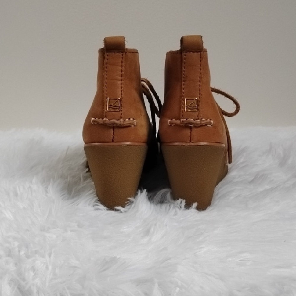 Sperryโ Top-Sider Comfy Neutral Normcore Preppy Everyday Wedge Lace Up Booties - Picture 3 of 16